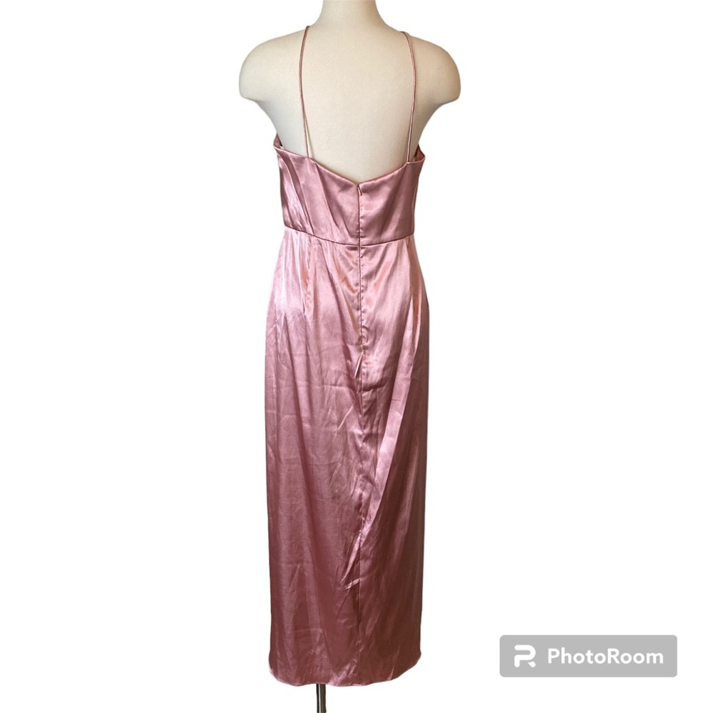 After Six NWT Halter Midi Draped Tulip Skirt Desert Rose Dress Size 12 - Picture 4 of 9